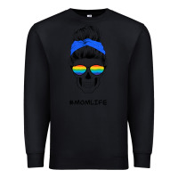 Black Blue Glitter Rainbow Mom Skull Premium Sweatshirt - Bettercallsaul