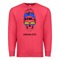 Cardinal Blue Glitter Rainbow Mom Skull Premium Sweatshirt - Bettercallsaul