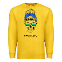 Lemon Blue Glitter Rainbow Mom Skull Premium Sweatshirt - Bettercallsaul