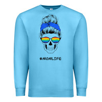 Ocean Blue Blue Glitter Rainbow Mom Skull Premium Sweatshirt - Bettercallsaul
