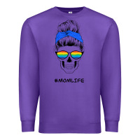Purple Blue Glitter Rainbow Mom Skull Premium Sweatshirt - Bettercallsaul
