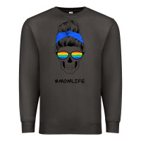 Smoke Blue Glitter Rainbow Mom Skull Premium Sweatshirt - Bettercallsaul