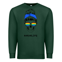 Sports Green Blue Glitter Rainbow Mom Skull Premium Sweatshirt - Bettercallsaul