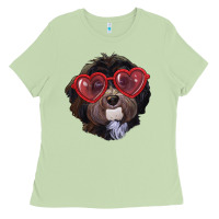 Matcha Havanese dog with love glasses Ladies Tee - RanaPortraitStore