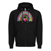 Black rainbow teach love inspire Zipper Hoodie - NancyCooperArtShop