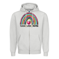 Dove Grey rainbow teach love inspire Zipper Hoodie - NancyCooperArtShop
