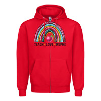 Red rainbow teach love inspire Zipper Hoodie - NancyCooperArtShop