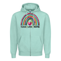 Seafoam rainbow teach love inspire Zipper Hoodie - NancyCooperArtShop
