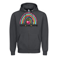 Rainbow Teach Love Inspire Zipper Hoodie | Teevron