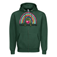 Sports Green rainbow teach love inspire Zipper Hoodie - NancyCooperArtShop