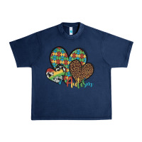 Navy autism hearts leopard cowhide Urban Heavy Tee - Artiststas