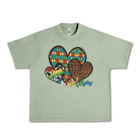 Oil Green autism hearts leopard cowhide Urban Heavy Tee - Artiststas