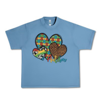 Pebble Blue autism hearts leopard cowhide Urban Heavy Tee - Artiststas