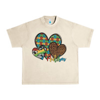 Sandshell autism hearts leopard cowhide Urban Heavy Tee - Artiststas