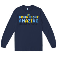 Navy down right amazing down syndrome awareness Long Sleeve Tee - MaliasSmallBusiness