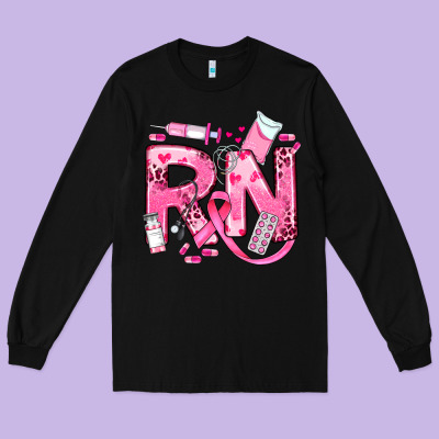 Breast Cancer Rn Registered Nurse Long Sleeve Tee Designed By Jahusdesignshop