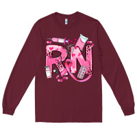Burgundy breast cancer rn registered nurse Long Sleeve Tee - JahusDesignShop
