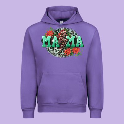 Mama Rock Lightning Bolt Mother's Day Urban Hoodie Designed By Cowgirlartshop