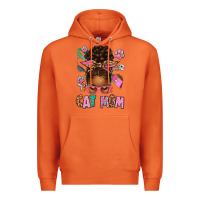 Carrot Afro Messy Bun Cat Mom Premium Hoodie - texasbilliewilder