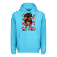 Ocean Blue Afro Messy Bun Cat Mom Premium Hoodie - texasbilliewilder