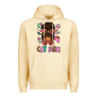 Pina Colada Afro Messy Bun Cat Mom Premium Hoodie - texasbilliewilder