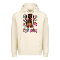 Tofu Afro Messy Bun Cat Mom Premium Hoodie - texasbilliewilder