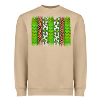 Mushroom Western St. Patrick's Shamrock Cross Leopard Brushstroke Heavyweight Sweatshirt - Artiststas