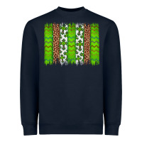 Navy Western St. Patrick's Shamrock Cross Leopard Brushstroke Heavyweight Sweatshirt - Artiststas