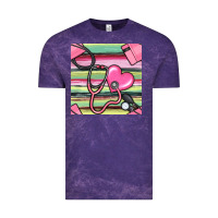 Cloud Purple Nurse Stethoscope Seamless Pattern Vintage Tee - BundleAndBundleShop