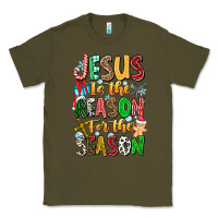 Army Green jesus is the reason for the season Classic Tee - CowhideDigitalArt