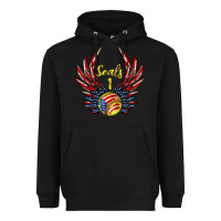 Black angel wings softball Heavyweight Hoodie - Jasminsmagicworld