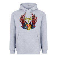 Heather Grey angel wings softball Heavyweight Hoodie - Jasminsmagicworld