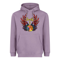 Lavender angel wings softball Heavyweight Hoodie - Jasminsmagicworld