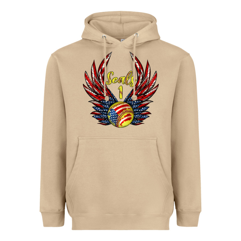 Angel Wings Softball Heavyweight Hoodie by Jasminsmagicworld | Teevron