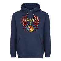 Navy angel wings softball Heavyweight Hoodie - Jasminsmagicworld