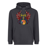 Smoke angel wings softball Heavyweight Hoodie - Jasminsmagicworld