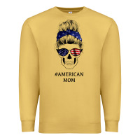 Antique Gold American Stars, American Flag Patterned Mom Skull Premium Sweatshirt - Bettercallsaul