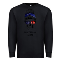 Black American Stars, American Flag Patterned Mom Skull Premium Sweatshirt - Bettercallsaul