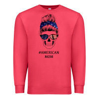 Cardinal American Stars, American Flag Patterned Mom Skull Premium Sweatshirt - Bettercallsaul