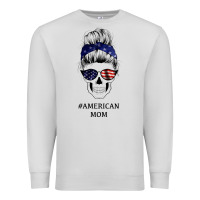 Dove Grey American Stars, American Flag Patterned Mom Skull Premium Sweatshirt - Bettercallsaul