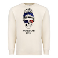 Sandshell American Stars, American Flag Patterned Mom Skull Premium Sweatshirt - Bettercallsaul