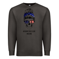 Smoke American Stars, American Flag Patterned Mom Skull Premium Sweatshirt - Bettercallsaul