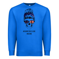 True Royal American Stars, American Flag Patterned Mom Skull Premium Sweatshirt - Bettercallsaul