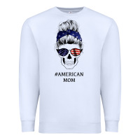 White American Stars, American Flag Patterned Mom Skull Premium Sweatshirt - Bettercallsaul