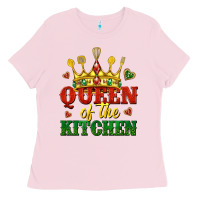Bubblegum Pink queen of the kitchen Ladies Tee - texasbilliewilder