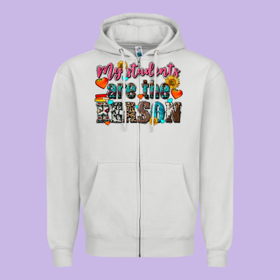 My Students Are The Reason Zipper Hoodie Designed By Nancycooperartshop