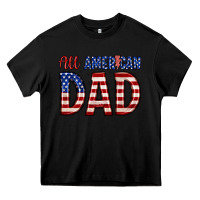 Black all american dad Heavy Core Tee - Zillion Design Studio