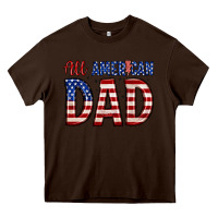Chocolate Brown all american dad Heavy Core Tee - Zillion Design Studio