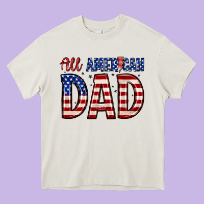 All American Dad Heavy Core Tee Designed By Zillion Design Studio