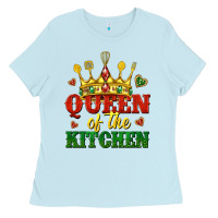 Baby Blue queen of the kitchen Ladies Tee - texasbilliewilder